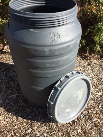 200L Recycled Plastic Drum - Open Head - Screw on lid - Clean Drum
